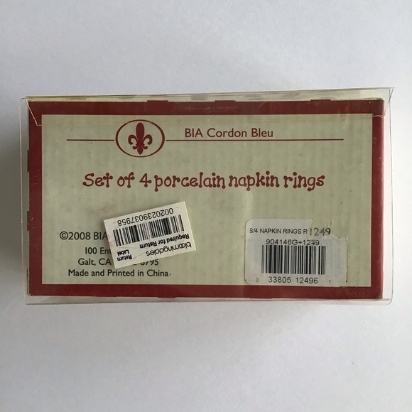 SET OF 4 Porcelain Reindeer Napkin Rings Christmas Holiday Xmas BIA Cordon Bleu - Picture 7 of 13